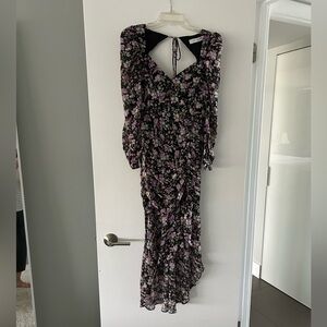 Floral Black and Pink Women's Dress